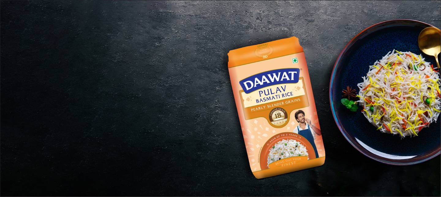 Daawat pulav basmati rice banner image